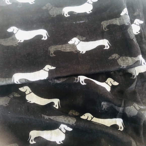Dachshund Black White Scarf - Picture 1 of 7